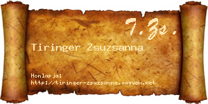 Tiringer Zsuzsanna névjegykártya