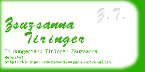 zsuzsanna tiringer business card